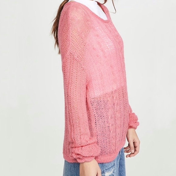 1 Left Free People Angel Loose Knit Bubblegum Jumper - Picture 6 of 14